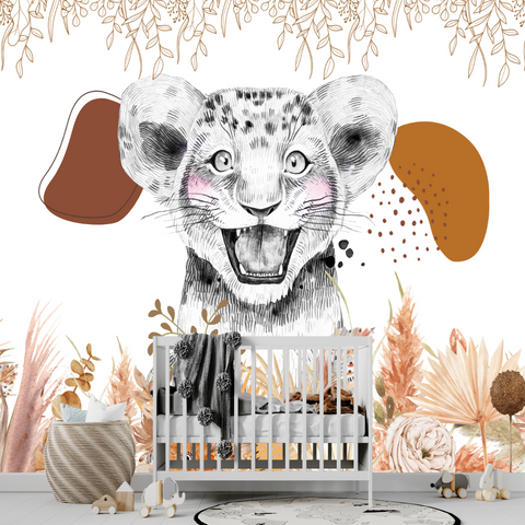 Papier Peint Lion Chambre Enfant | Le Petit Intissé