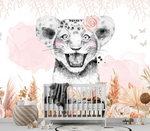 Papier Peint Lion Fille | Le Petit Intissé