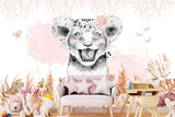 Papier Peint Lion Fille | Le Petit Intissé