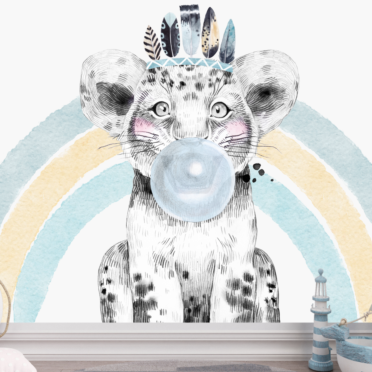 Papier Peint Lion Chewing Gum | Le Petit Intissé