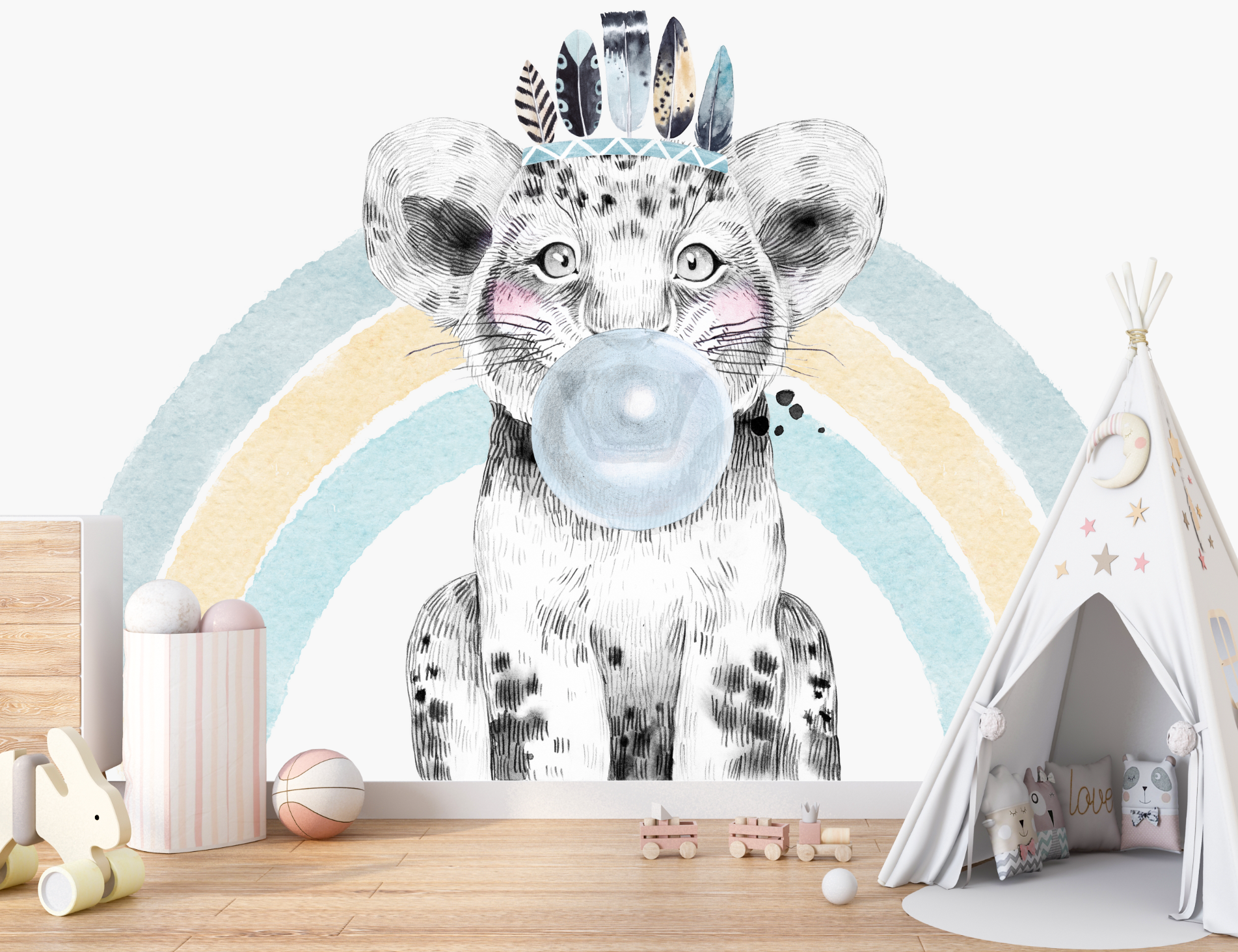 Papier Peint Lion Chewing Gum | Le Petit Intissé