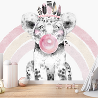 Thumbnail for Papier Peint Lionceau Chewing Gum | Le Petit Intissé