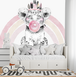 Papier Peint Lionceau Chewing Gum | Le Petit Intissé