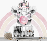 Papier Peint Lionceau Chewing Gum | Le Petit Intissé