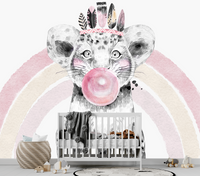 Thumbnail for Papier Peint Lionceau Chewing Gum | Le Petit Intissé
