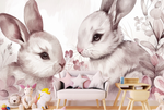 Papier Peint Fleur et Lapin | Le Petit Intissé