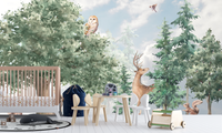 Thumbnail for Papier Peint Panoramique Forêt Cerf | Le Petit Intissé