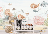Thumbnail for Papier Peint Marin <br/> Sirènes et Trésor