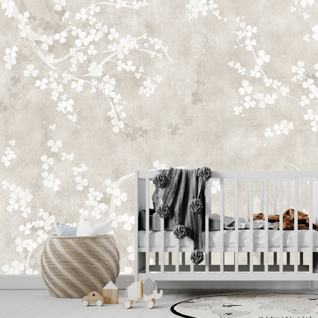 Papier Peint Fleur Beige | Le Petit Intissé