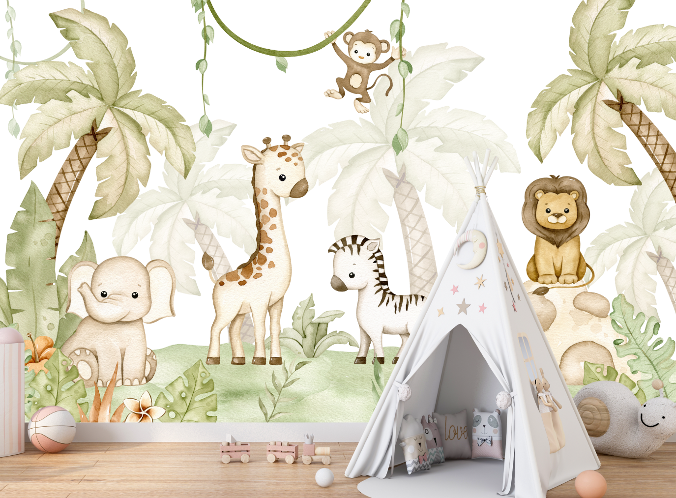 Papier Peint Animaux Jungle Enfant | Le Petit Intissé