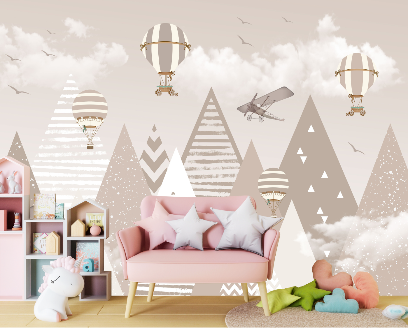 Papier Peint Panoramique Beige Enfant | Le Petit Intissé