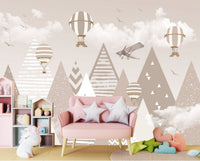 Thumbnail for Papier Peint Avion <br/> Panoramique Montagne Beige