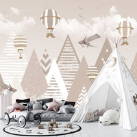 Thumbnail for Papier Peint Avion <br/> Panoramique Montagne Beige