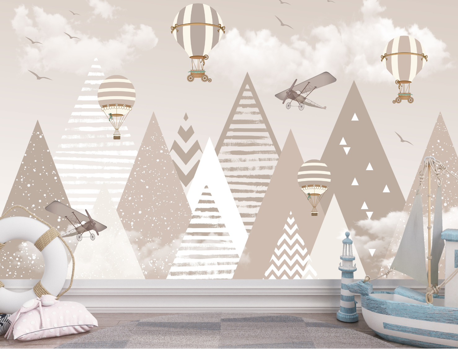 Papier Peint Panoramique Beige Enfant | Le Petit Intissé