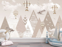Thumbnail for Papier Peint Avion <br/> Panoramique Montagne Beige