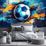 Papier Peint Foot  <br/> Bleu Explosion Energie