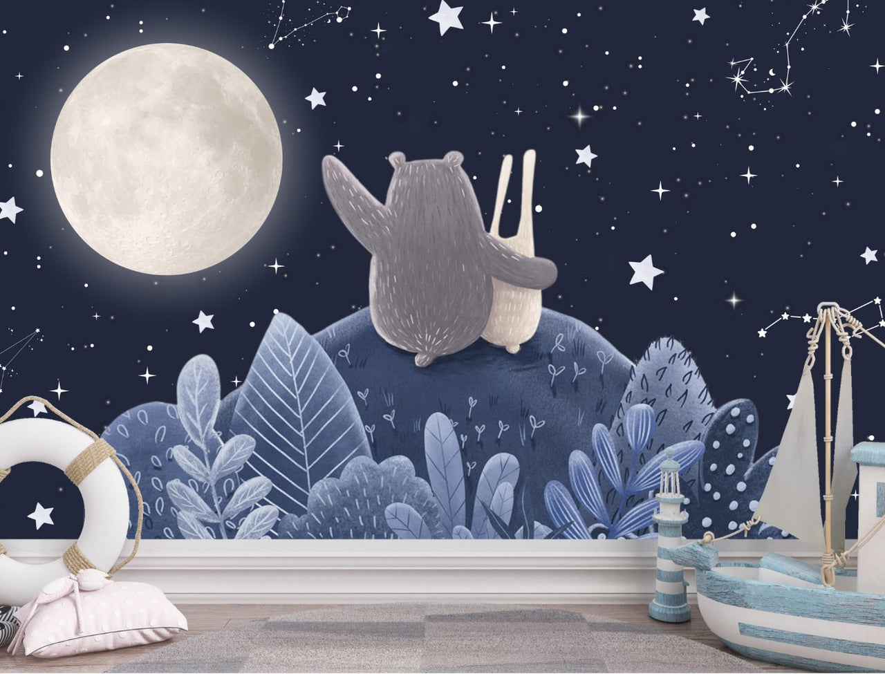 Papier Peint Etoile  <br/> Animaux et Cocon Nocturne