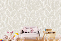 Thumbnail for Papier Peint Bébé Classique <br/> Feuillage Beige Délicat