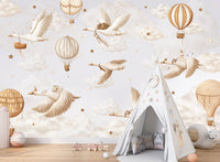 Thumbnail for Papier Peint Oiseaux <br/> Oies et Montgolfières