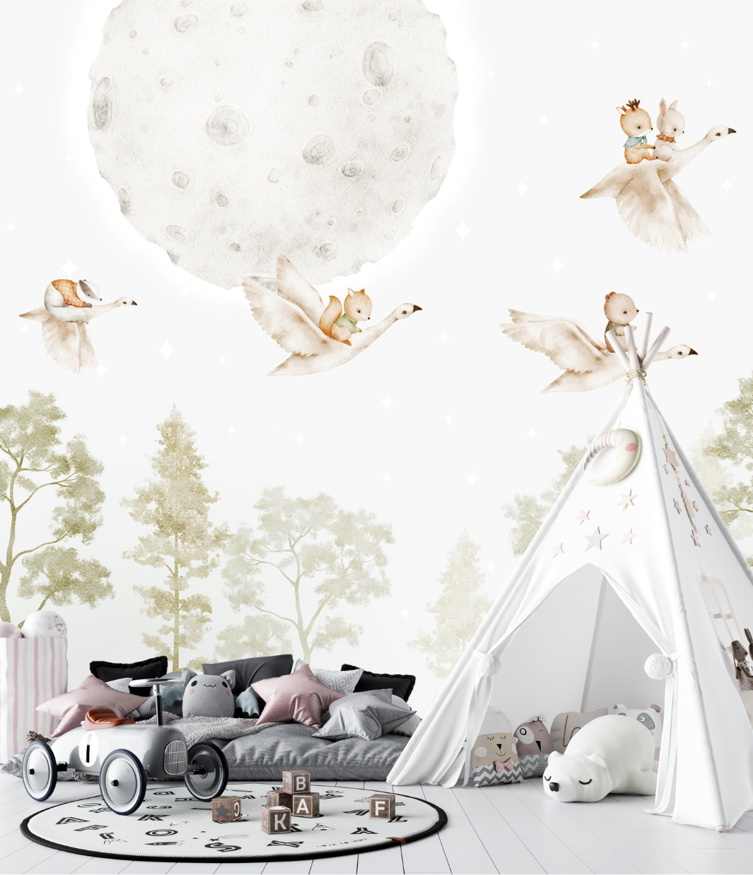 Papier Peint Vol d'Oiseaux | Le Petit Intissé