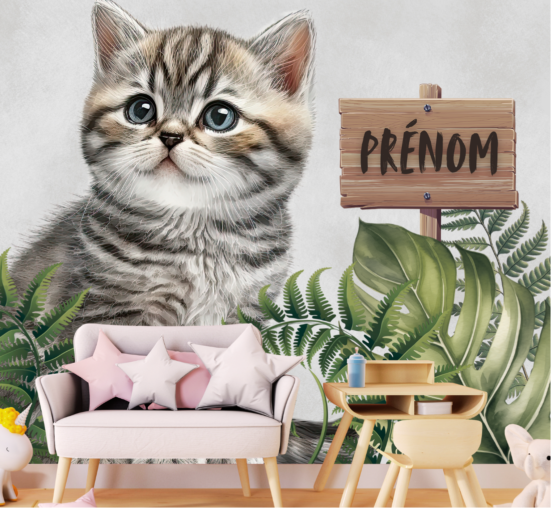 Papier Peint Chat Enfant | Le Petit Intissé