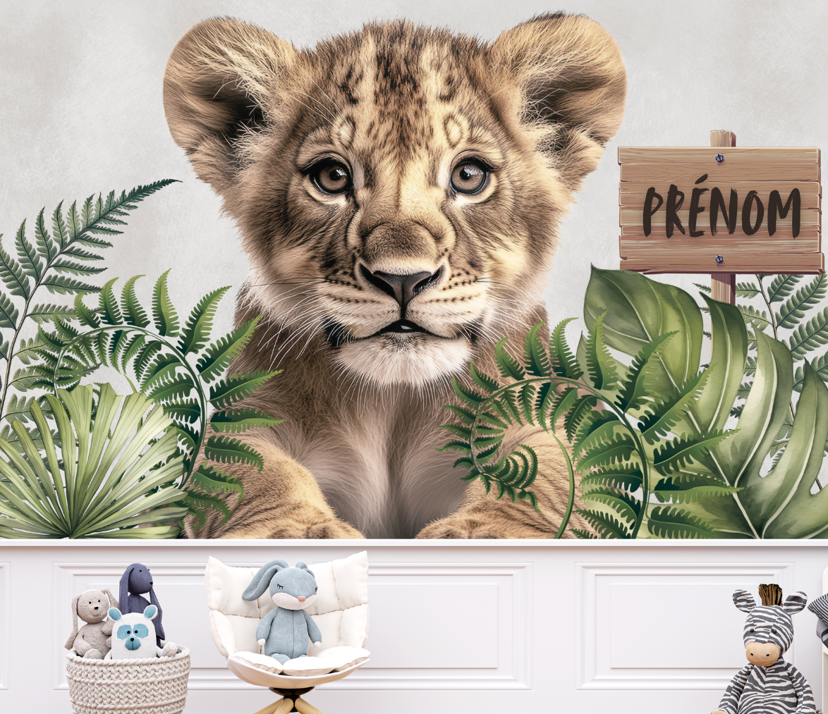 Papier Peint Panoramique Lion Enfant | Le Petit Intissé