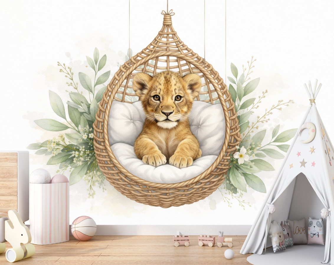 Papier Peint Lion Suspendu | Le Petit Intissé