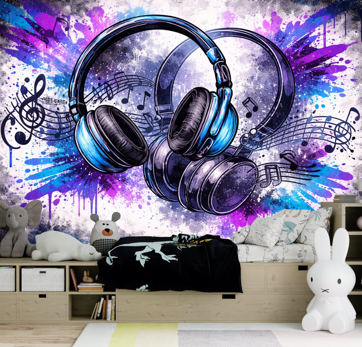 Papier Peint Musique <br/> Casque Vibrant