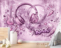 Thumbnail for Papier Peint Musique <br/> Casque Rock Fille