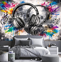 Thumbnail for Papier Peint Musique <br/> Casque Audio Street Art