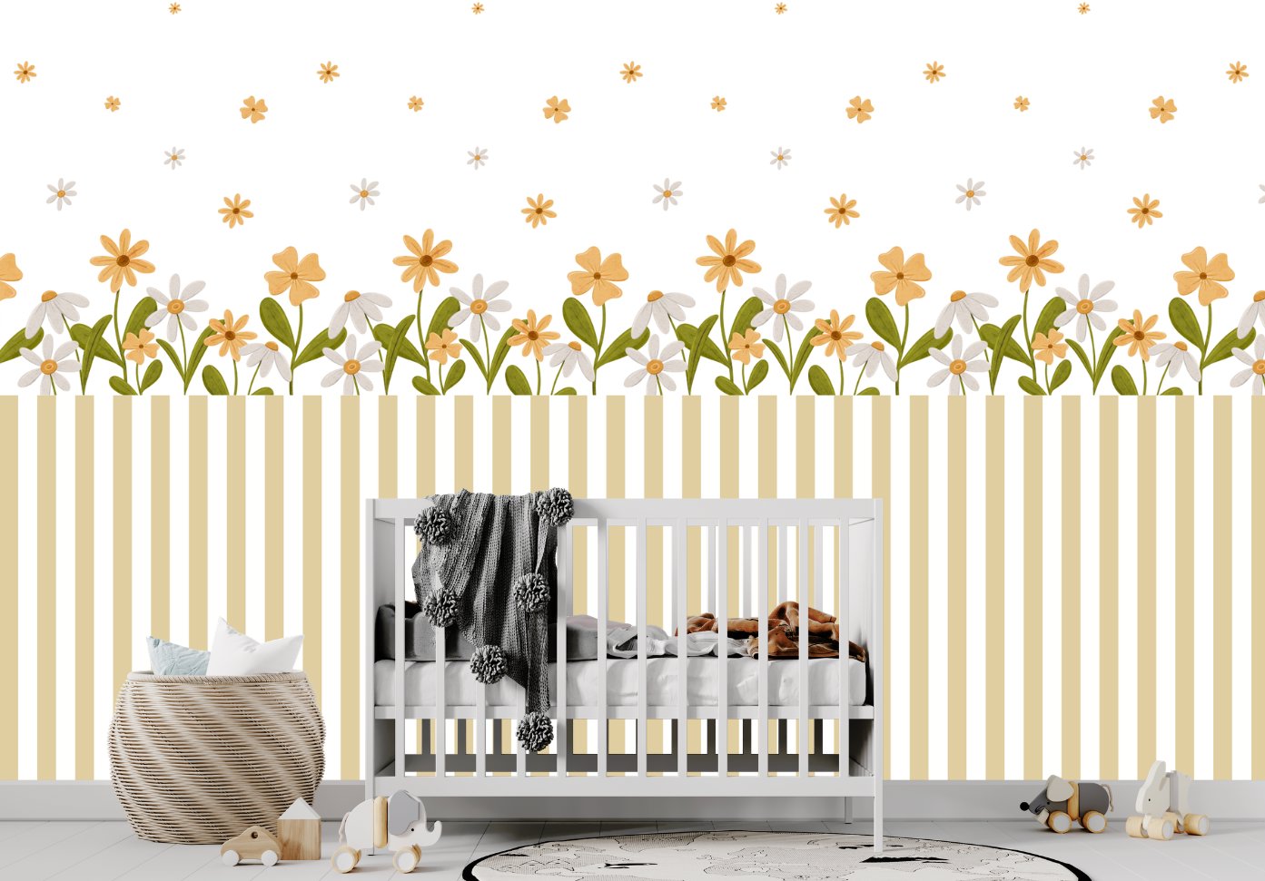 Papier Peint Rayure <br/> Douceur Florale