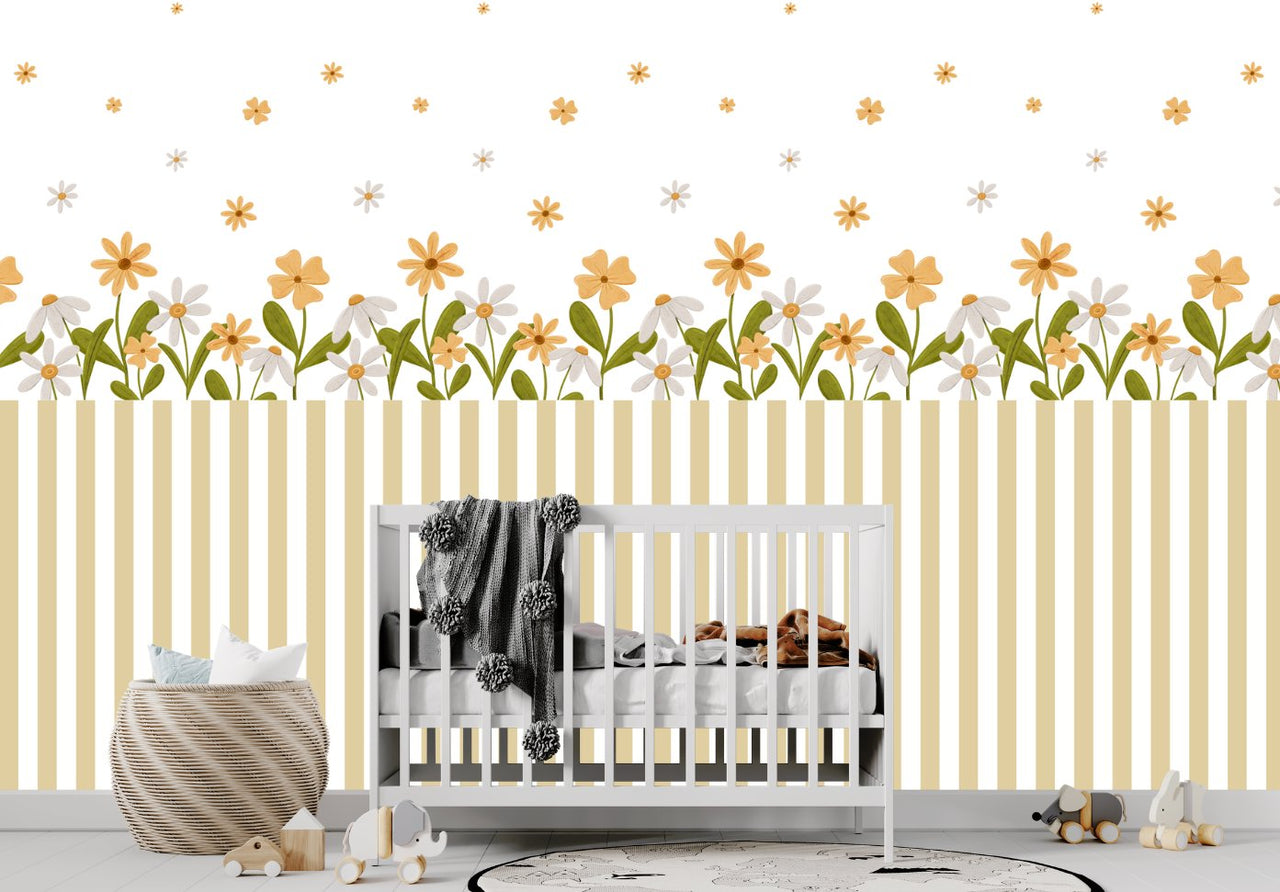 Papier Peint Rayure <br/> Douceur Florale
