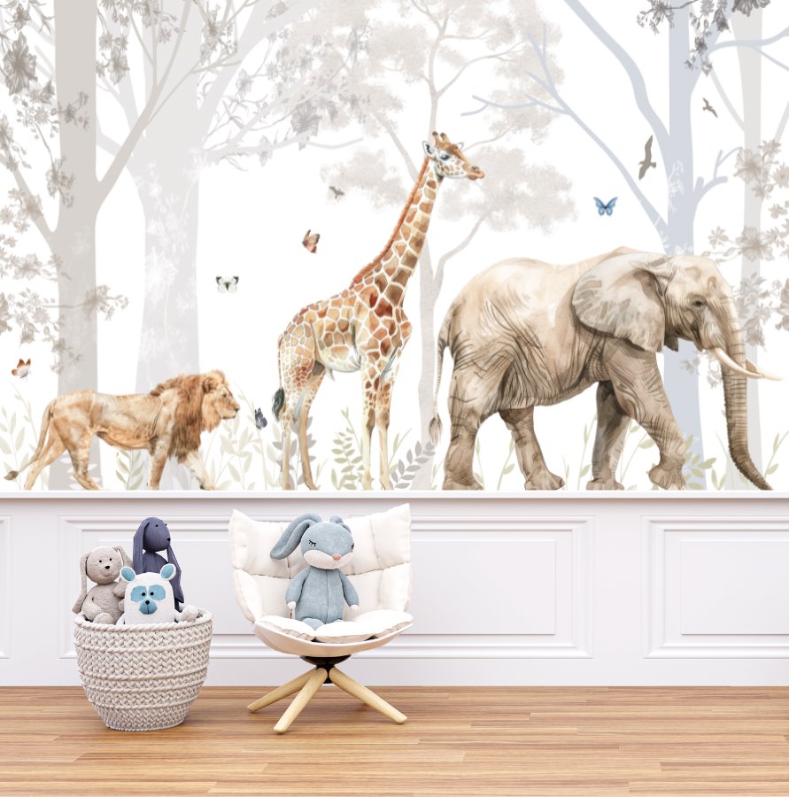 Papier Peint Animaux  <br/> Jungle Trio Safari