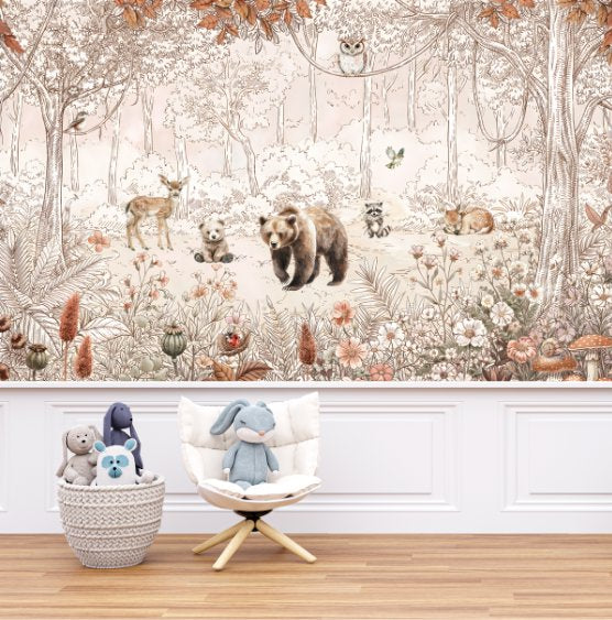 Papier Peint Animaux  <br/> Forêt Poétique Ours
