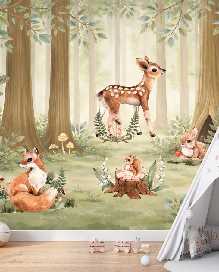 Papier Peint Animaux  <br/> Forêt Peuplée