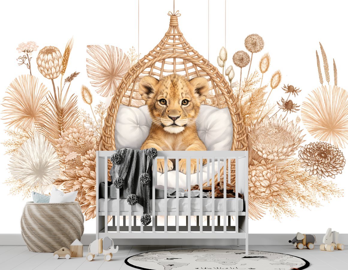 Papier Peint Animaux  <br/> Lion Hamac Royal