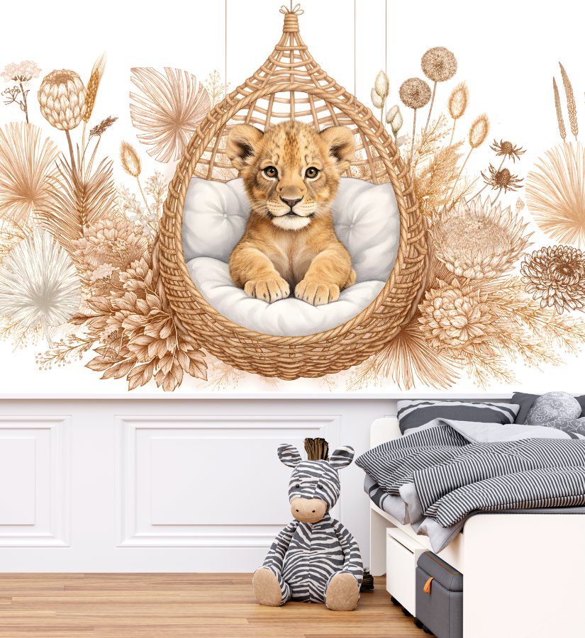 Papier Peint Animaux  <br/> Lion Hamac Royal