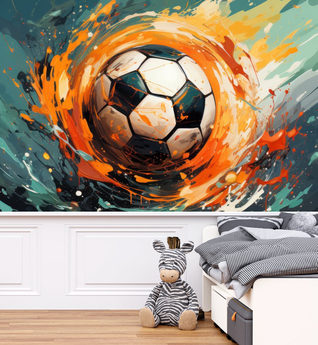 Papier Peint Foot  <br/> Ballon Dynamique