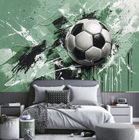 Thumbnail for Papier Peint Foot  <br/> Ballon Vert