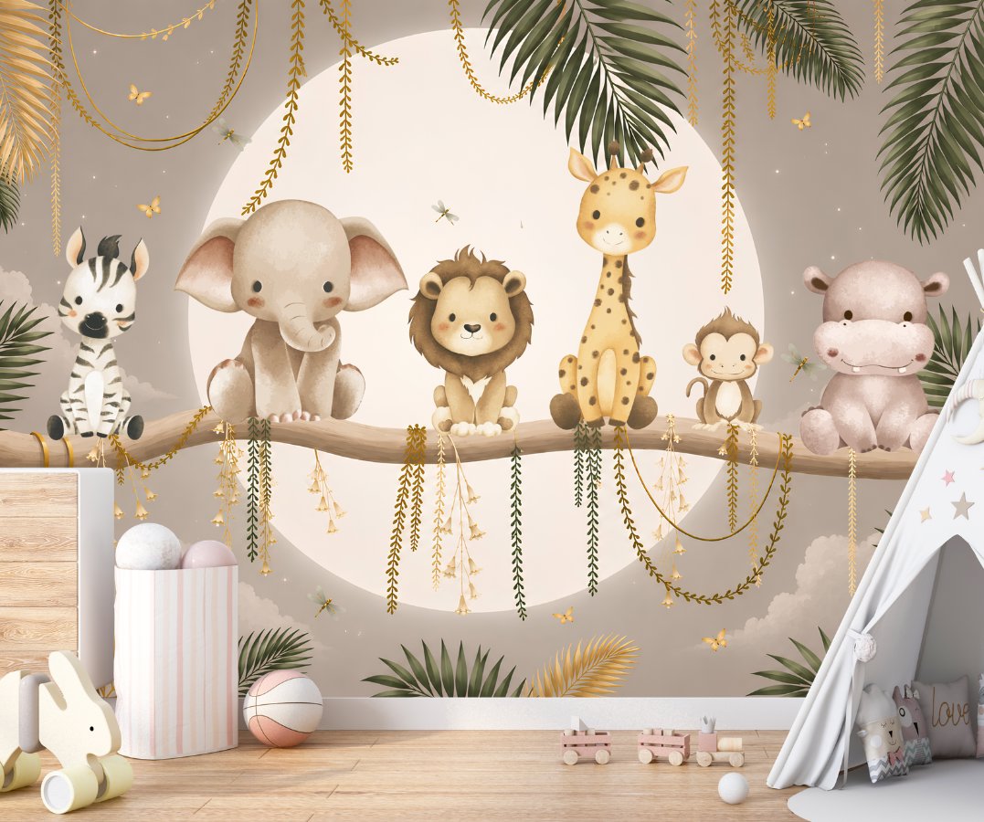 Papier Peint Animaux de la Forêt Enfant | Le Petit Intissé