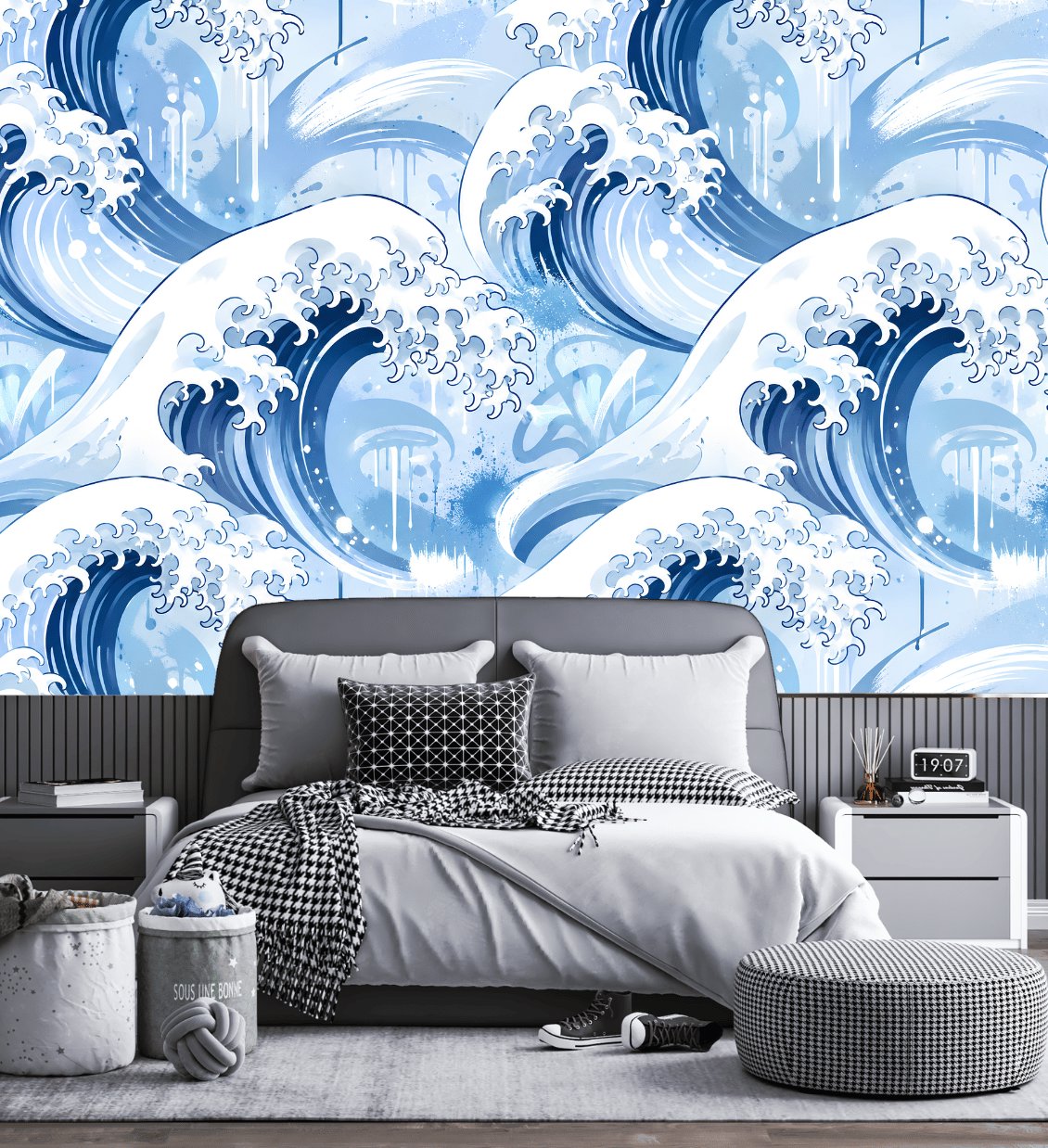 Papier Peint Japonais <br/> Motif Vague