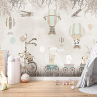 Thumbnail for Papier Peint Animaux <br/> Paysage Beige Enfant