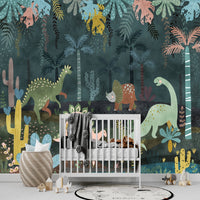 Thumbnail for Papier Peint Dinosaure <br/> Jungle Préhistorique Colorée