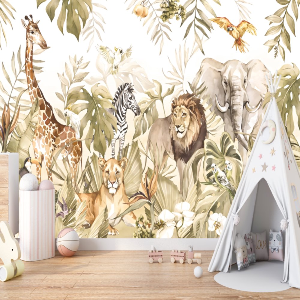 Papier Peint Animaux <br/> Eveil de la Jungle