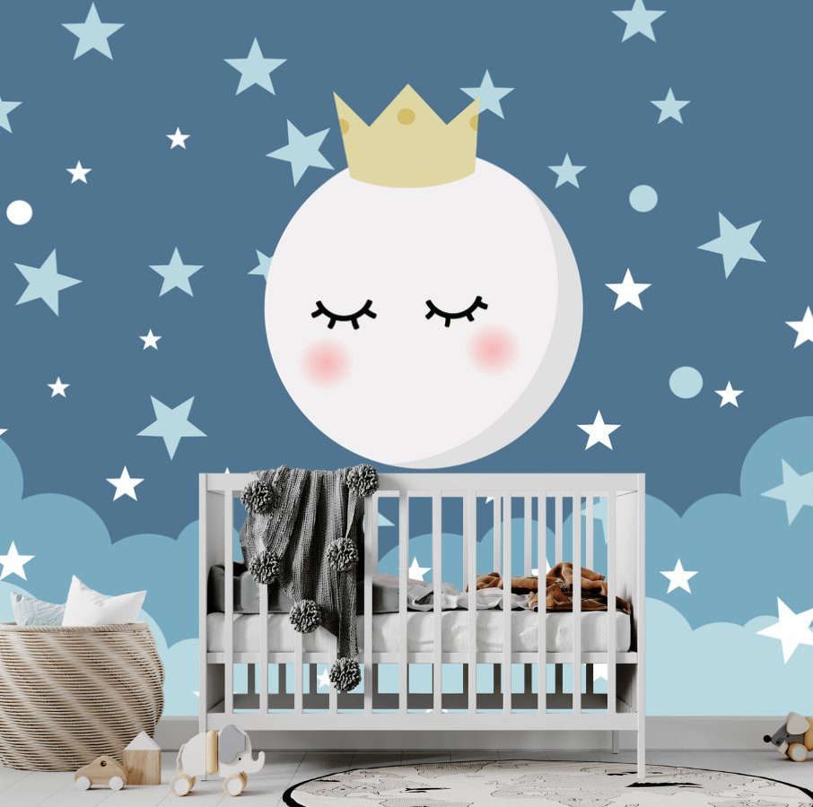 Papier Peint Etoile <br/> Lune et Nuit Douce