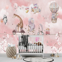 Thumbnail for Papier Peint Animaux <br/> Rose Ciel et Funambule