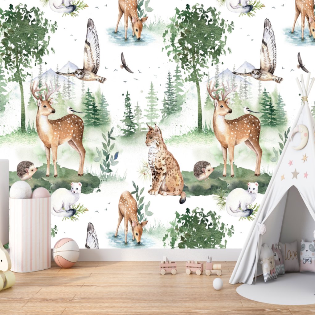 Papier Peint Animaux <br/> Forêt pour Enfant