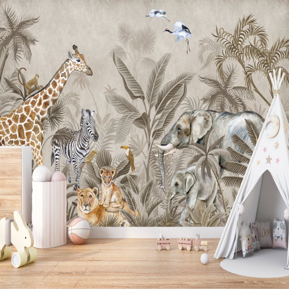 Papier Peint Animaux <br/> Exploration Savane Naturelle