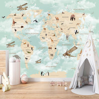 Thumbnail for Papier Peint Carte du Monde <br/> Pays en Français