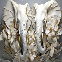 Thumbnail for Papier Peint Décoratif Salon <br> Eléphant en Ivoire